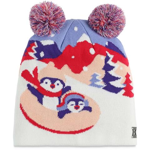 Spyder Girl's Penguin Double Pom Hat