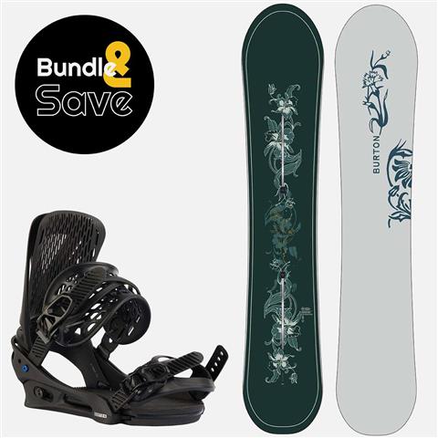 Men&#39;s Burton Counterbalance Snowboard + Genesis Re:Flex Snowboard Bindings Package