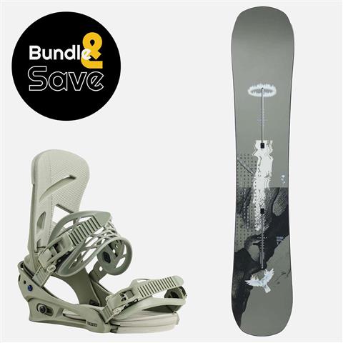 Men&#39;s Burton Instigator Snowboard + Mission Re:Flex Bindings Package