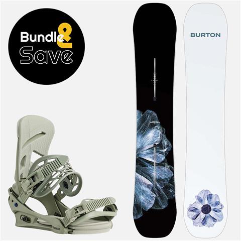 Men&#39;s Burton Process Snowboard + Mission Re:Flex Bindings Package