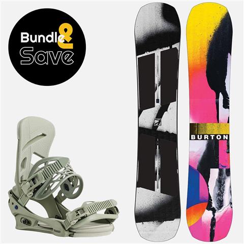 Women&#39;s Burton Rewind Snowboard + Burton Mission Re:Flex Bindings Package