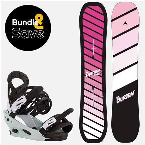 Youth Smalls Pink Snowboard + Smalls Re:Flex Snowboard Bindings Package