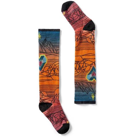 Smartwool Junior Ski Zero Cushion Geo Peaks Print OTC Socks