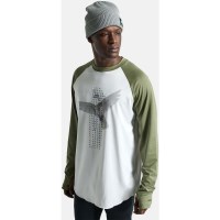Burton Men's Roadie Base Layer Tech T-Shirt - Stout White / Forest Moss