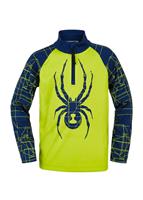 Spyder Maze Zip T-Neck - Youth Boy's - Sharp Lime