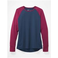 Marmot Baselayer LS Crew - Women's - Dark Indigo / Wild Rose