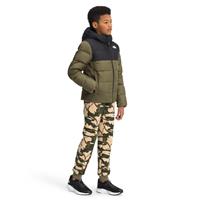 The North Face Moondoggy Hoodie - Youth - Burnt Olive Green / TNF Black