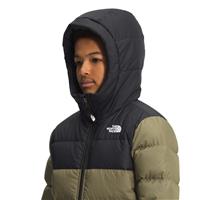 The North Face Moondoggy Hoodie - Youth - Burnt Olive Green / TNF Black