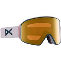 Anon M4 Goggle Cylindrical + Bonus Lens + MFI Face Mask - Warm Gray Frame w/ Perc. Sunny Bronze + Perc. Cloudy Burst Lenses (20354104022)