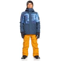 Quiksilver Mission Printed Block Jacket - Boy's - Insignia Blue Quiet Storm (BSN2)