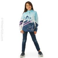 Spyder Surface Zip T-Neck - Girl's - Abyss