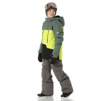 686 Geo Insulated Jacket - Boy's - Cypress Lime Colorblock