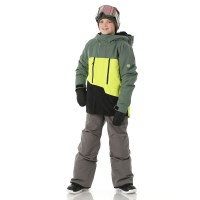 686 Geo Insulated Jacket - Boy's - Cypress Lime Colorblock