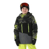 686 Geo Insulated Jacket - Boy's - Lime Hemisphere Colorblock