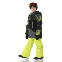 686 Geo Insulated Jacket - Boy's - Lime Hemisphere Colorblock