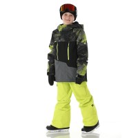 686 Geo Insulated Jacket - Boy's - Lime Hemisphere Colorblock