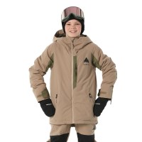 Burton Kids' Hillslope 2L Jacket - Summit Taupe / Forest Moss