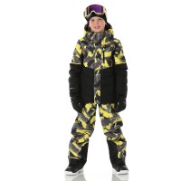 Spyder Boy's Impulse Synthetic Down Jacket - Camouflage Acid Yellow