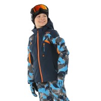 Spyder Boy's Leader Jacket - Camouflage Aether Blue