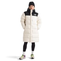 The North Face Women's Nuptse Parka - White Dune / TNF Black