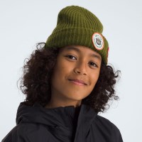 The North Face Kids' Salty Lined Beanie - Forest Olive / Smokey The Bear Patch