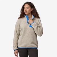 Patagonia Women's Lightweight Synchilla Snap-T Pullover - Oatmeal Heather w/ Vessel Blue (OHVL)