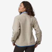 Patagonia Women's Lightweight Synchilla Snap-T Pullover - Oatmeal Heather w/ Vessel Blue (OHVL)