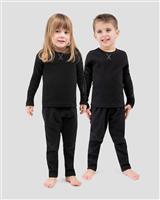 Terramar 4.0 Kids Thermafleece Expedition Weight Thermal Baselayer (2-Piece Set) - Black