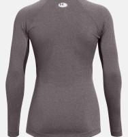 Under Armour Women's ColdGear Authentics Crew - Charcoal Light Heather / Black