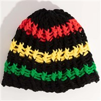 The Lampshade Mid Beanie - Black / Rasta