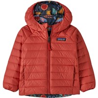 Patagonia Baby Reversible Down Sweater Hoody - Salmon Energy / Ink Black