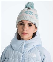 The North Face Youth Cabin Ski Tuke Hat - White Dune Jacquard