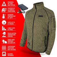 ActionHeat Men's 5V Heated Sweater Knit Jacket - Olive Green