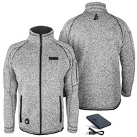 ActionHeat Men's 5V Heated Sweater Knit Jacket - Light Grey