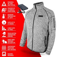 ActionHeat Men's 5V Heated Sweater Knit Jacket - Light Grey