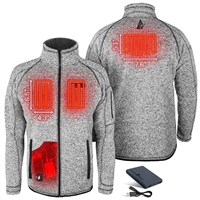 ActionHeat Men's 5V Heated Sweater Knit Jacket - Light Grey