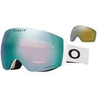 Oakley Flight Deck Pro M Matte Black Goggle - Matte White Frame w/ Prizm Sapphire + Prizm Sage Gold Lenses (OO7139-06)