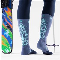 Smartwool Women's Ski Full Cushion Ice Blossom OTC Socks - Nightfall Blue