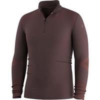 Smartwool Men's Intraknit Thermal Merino Base Layer 1/4 Zip - Dark Mink / Burnt Sienna