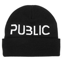 Public Logo Cuff Beanie - Black