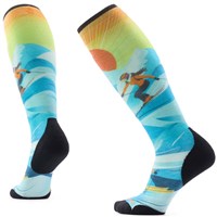 Smartwool Women's Ski Targeted Cushion Steep Days Print OTC Socks - Serene Blue