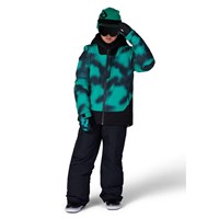 686 Boy's Gateway Shell Jacket - Deep Green Dark Skies Colorblk