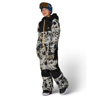 686 Boy's Shazam Insulated One-Piece Snow Suit - Grey Tundra Colorblock