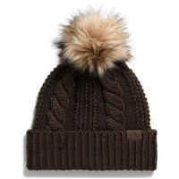 The North Face Women's Oh Mega Fur Pom Beanie - Dark Chestnut
