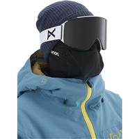 Anon M4 Goggle Cylindrical + Bonus Lens + MFI Face Mask - White Frame with Sonar Smoke & Sonar Infrared Blue Lenses (203541-118)