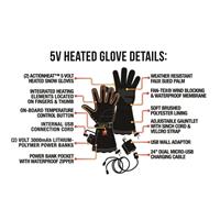 ActionHeat 5V Heated Snow Gloves - Men's - Black