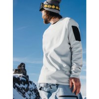 Burton Men's [ak] Baker Fleece Stretch Crew - Gray Cloud