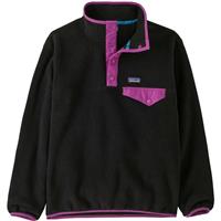 Patagonia Youth Lightweight Snap-T Pullover - Black w/ Amaranth Pink (BLAM)