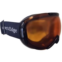 Winter's Edge Double Lens Goggle (Black Strap) - Black Frame w/ Rose Lens